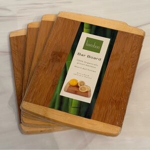 (4) Organic Bamboo Bar Board / Personal Charcuterie Boards